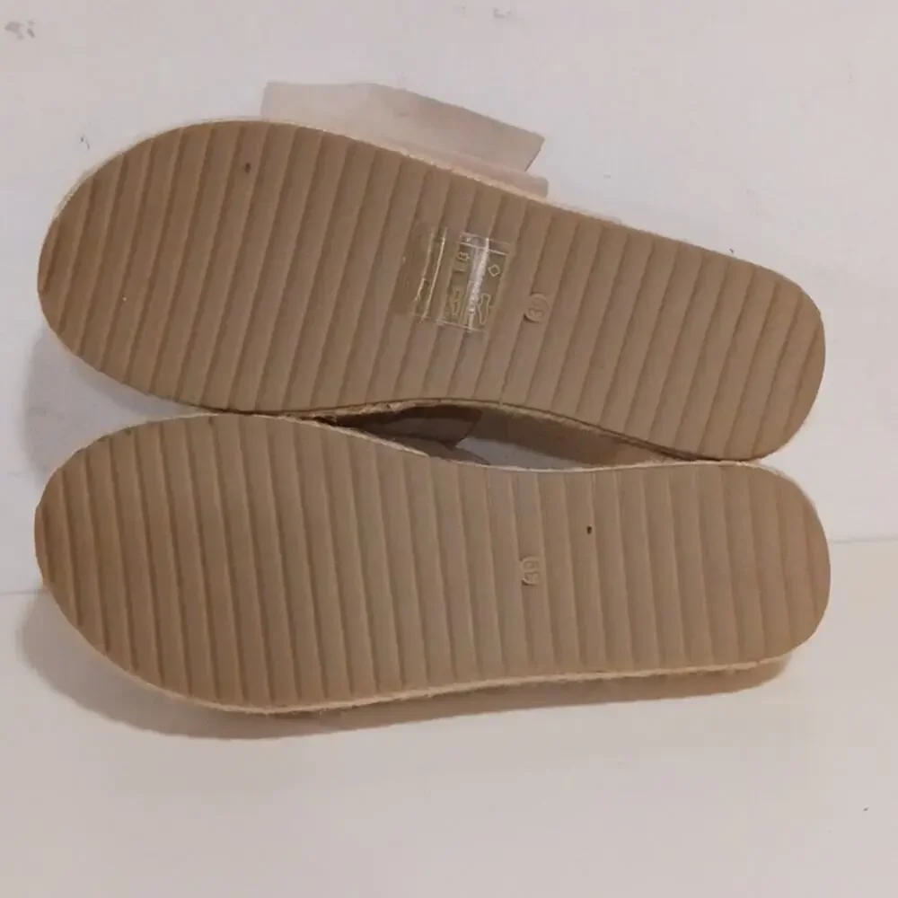 Cool My Shoes Platform Tan Jute Espidrilles sz 8